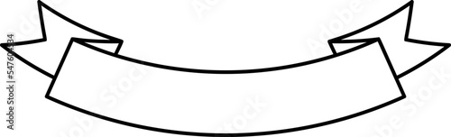 Black line ribbon banner vector illustration. Vintage design curly ribbon labels and curved scroll flag or sticker banners with blank space for modern elegant decoration or special offer marketing