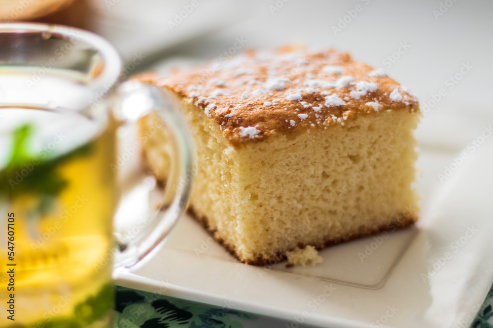 Close up shot of a baked cake. Food Close up shot of a baked cake. Food