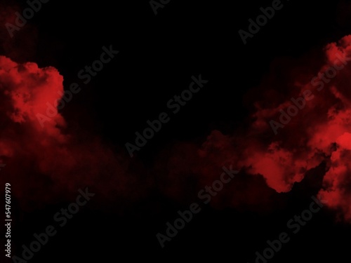 fire and smoke in dark, 3D illustration generated from a tablet, used as a background in abstract style. © Thida