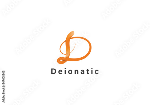 hand draw letter D logo design template