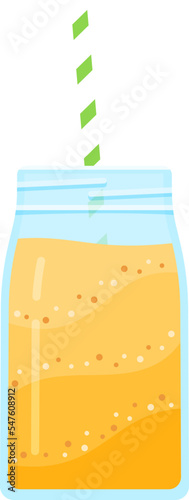 Vegeterian smoothie shake cocktail vector illustration. Set of glass jar with layers of sweet vitamin juice cocktail or protein shake for smoothies fitness bar design