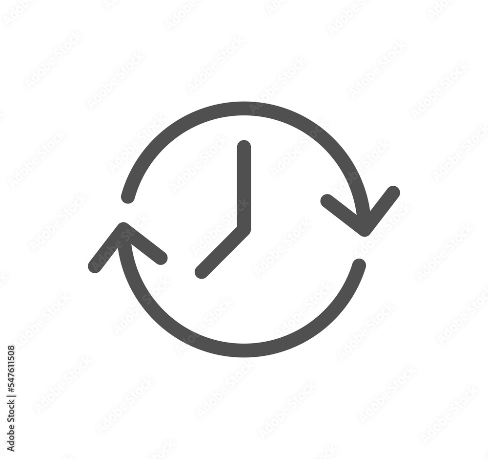 Timer and clock icon outline and linear symbol.
Timer and clock icon outline and linear symbol.