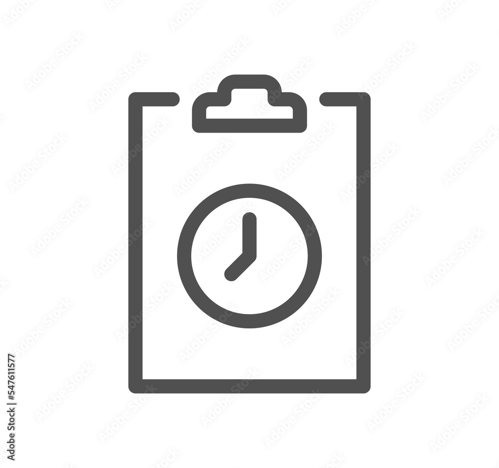 Timer and clock icon outline and linear symbol.
Timer and clock icon outline and linear symbol.