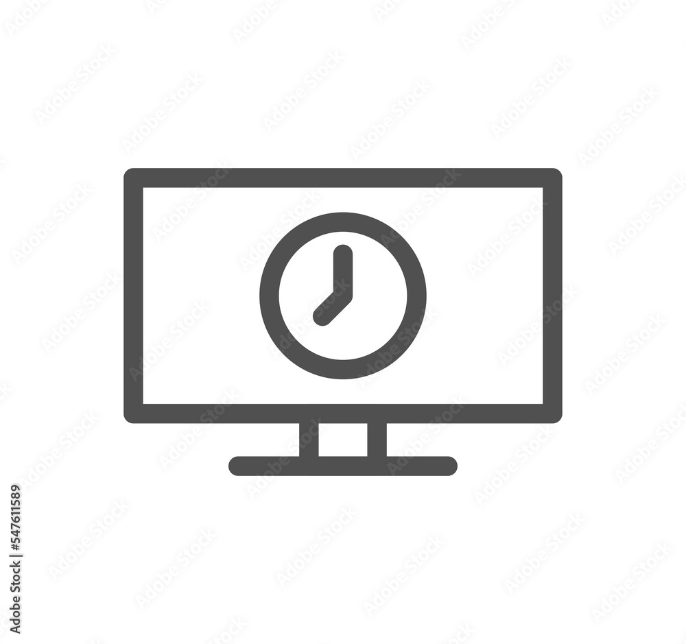 Timer and clock icon outline and linear symbol.
Timer and clock icon outline and linear symbol.