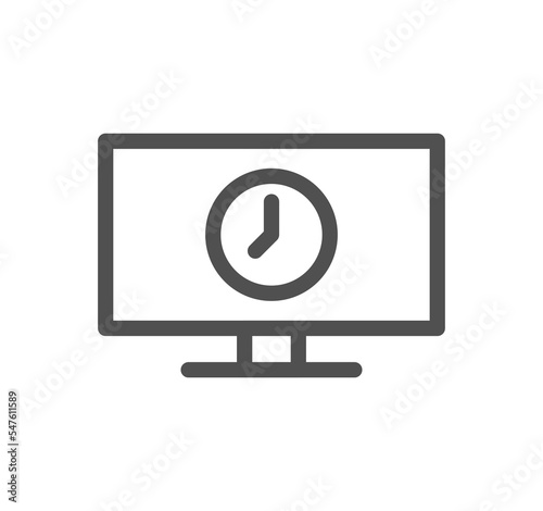 Timer and clock icon outline and linear symbol. 