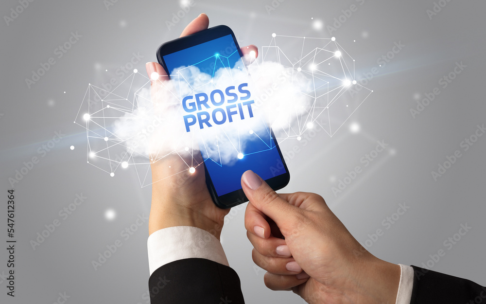 Obraz premium Hand using smartphone with cloud business concept