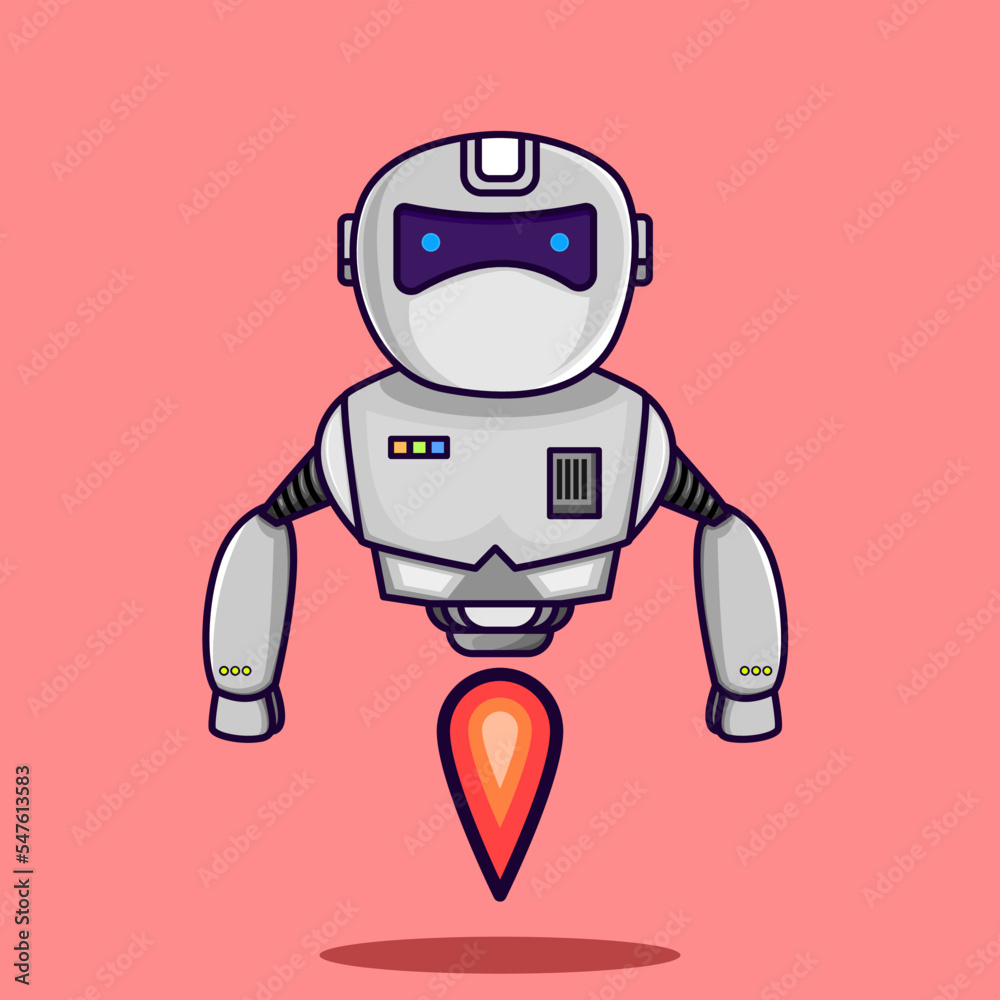 vector cartoon robot android with cartoon style isolated vector cartoon robot android with cartoon style isolated
