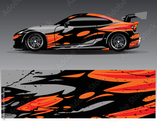 Graphic abstract stripe racing background designs for vehicle  rally  race  adventure and car racing livery