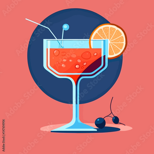 Vector illustration of a refreshing cocktail