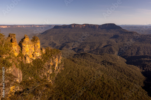 View of Tree Sisters and Jamison valley, Blue mountains, Australia photo