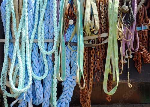 Fishermen ropes in Hellevoetsluis of Zuid-Holland