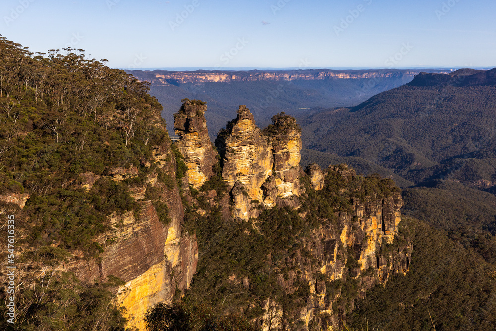View of Tree Sisters and Jamison valley, Blue mountains, Australia