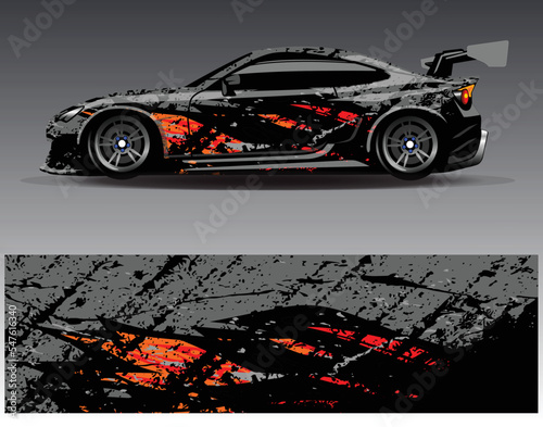 Graphic abstract stripe racing background designs for vehicle  rally  race  adventure and car racing livery