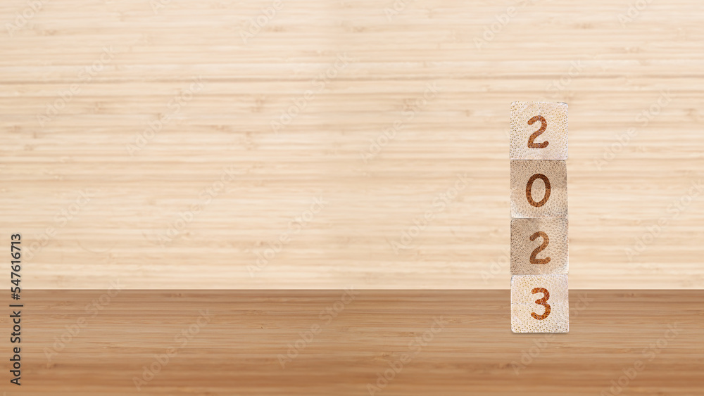 Wooden box with happry new year 2023