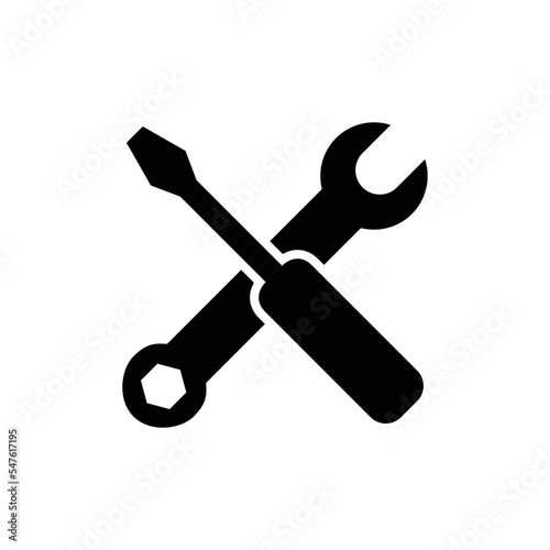 repair icon, wrench and screwdriver illustration, a simple vector design