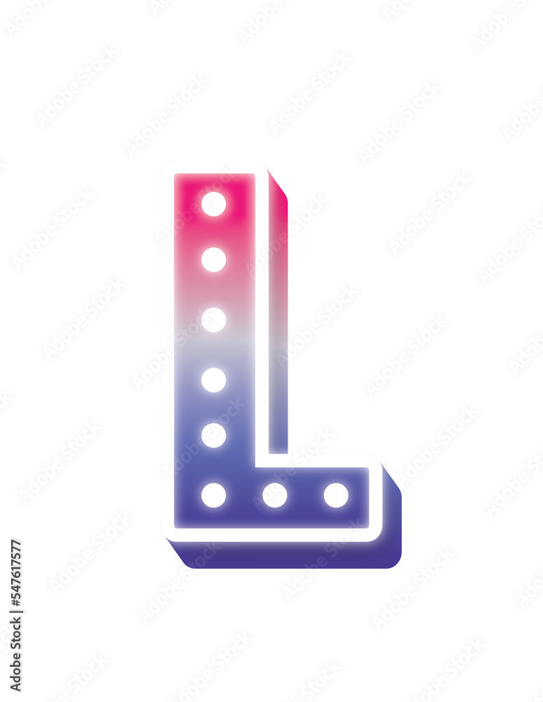 Alphabet Pink Blue Bulb Light L Alphabet Pink Blue Bulb Light L