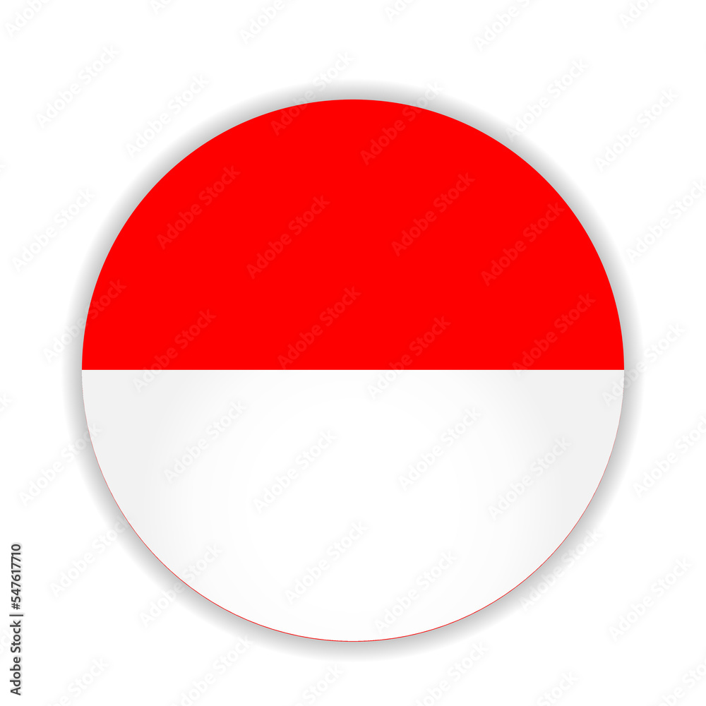 Round flag of Indonesia. Vector Illustration. Round flag of Indonesia. Vector Illustration.