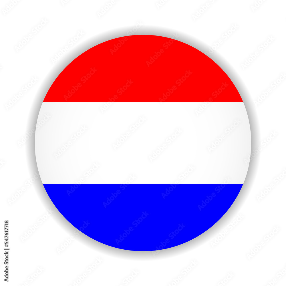 Round flag of Netherlands. Vector Illustration. Round flag of Netherlands. Vector Illustration.