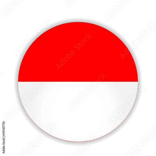 Round flag of Indonesia. Vector Illustration.