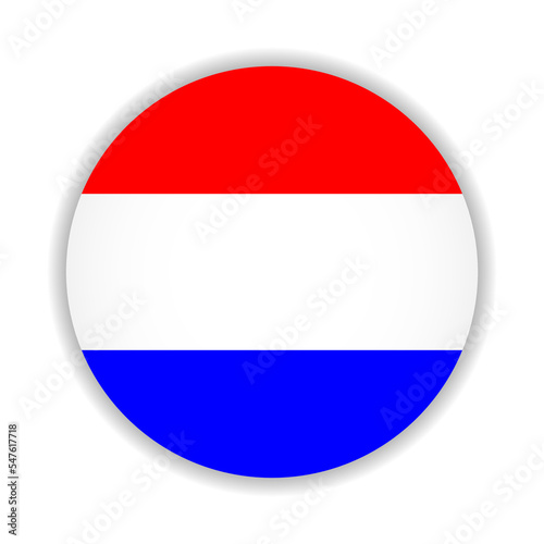 Round flag of Netherlands. Vector Illustration.