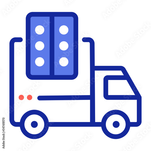 drugs distribution delivery truck icon