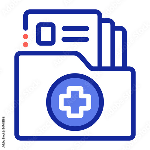 medical report folder and document icon