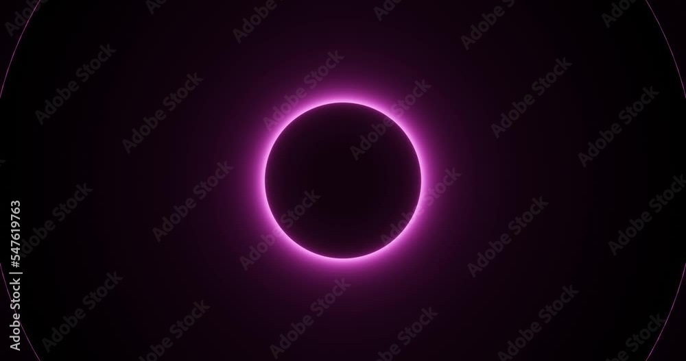3d render with pink neon circles
