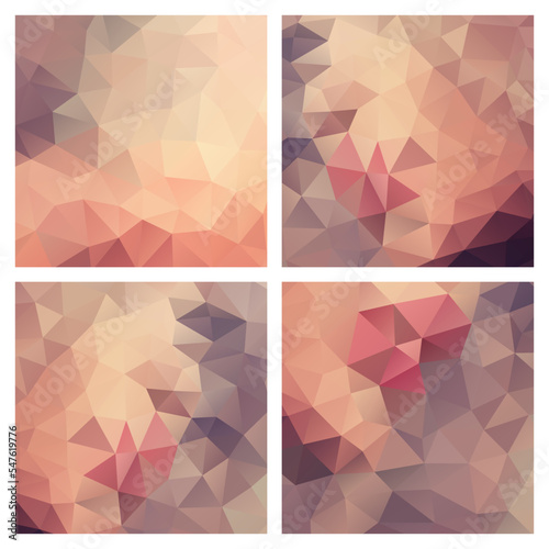 Set of vector backgrounds from polygons, abstract background of triangles, wallpaper