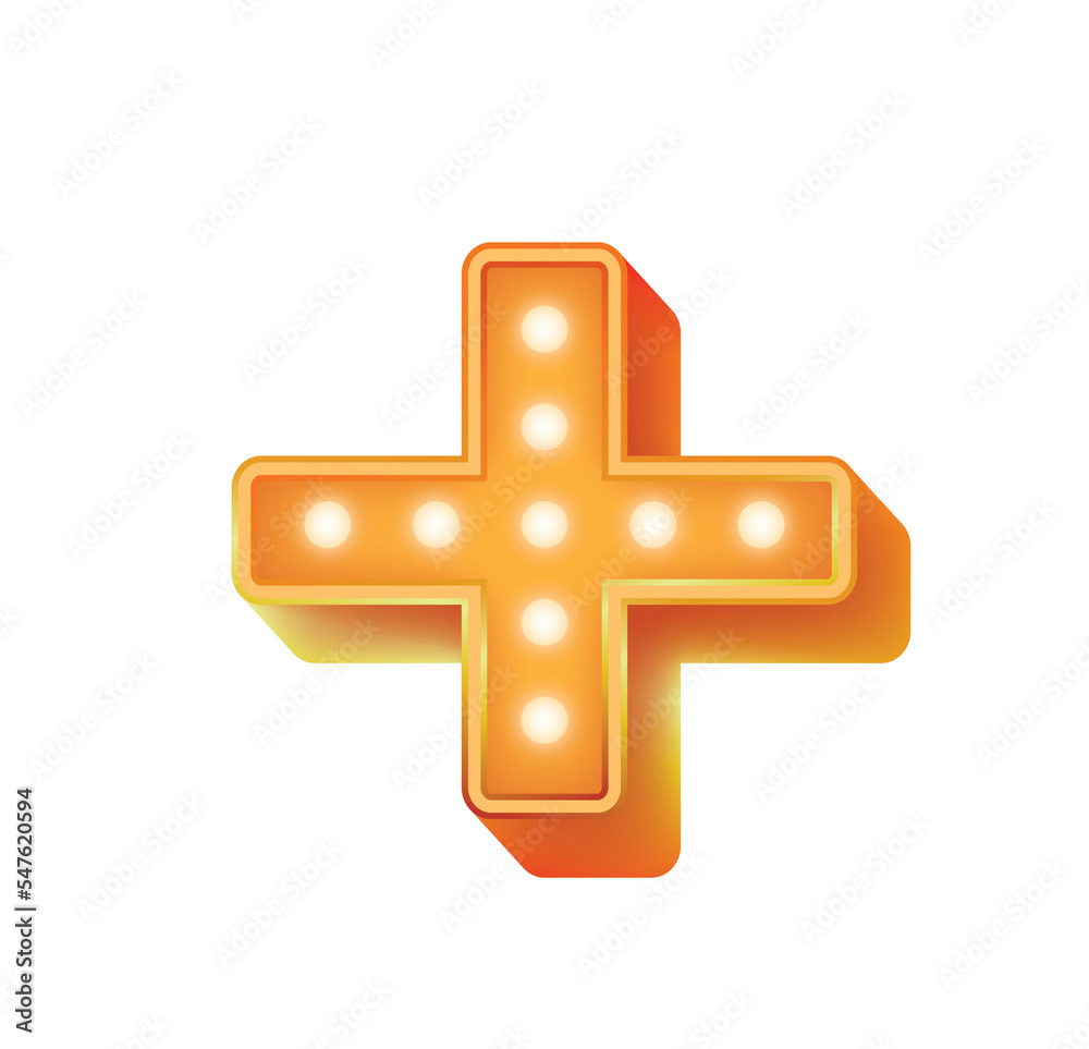02 Symbol Bulb Light Orange Plus Sign 02 Symbol Bulb Light Orange Plus Sign