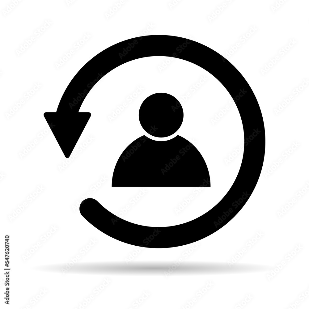 Employee engagement shadow vector icon, person flat web symbol design vector illustration