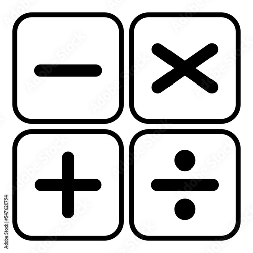 Plus, minus, multiply and devide to mathematics symbol, education maths icon, web element vector illustration design