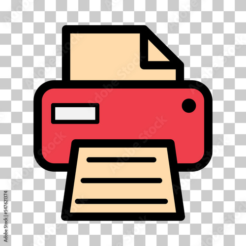 Printer document web icon, printout machine technology flat sign vector illustration