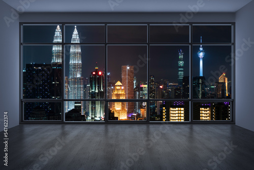 Canvas Print Empty room Interior Skyscrapers View Malaysia