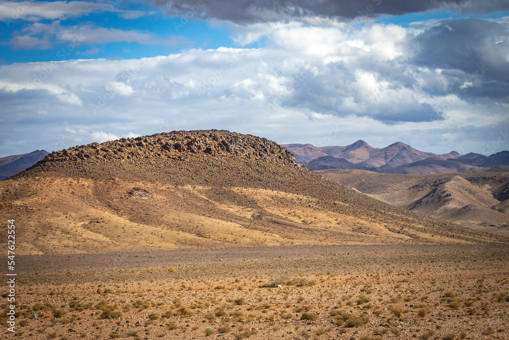 landscape in high atlas mountains, mountains, morocco, north africa, clouds