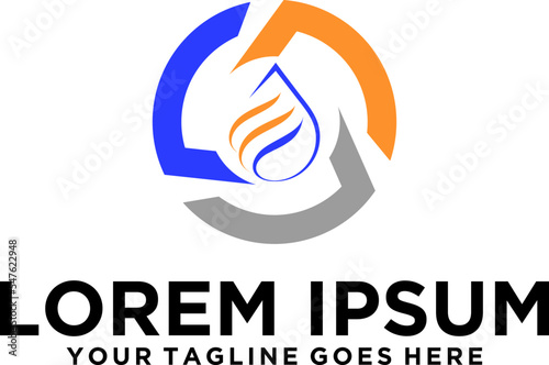 Oil and Gas in letter L logo design