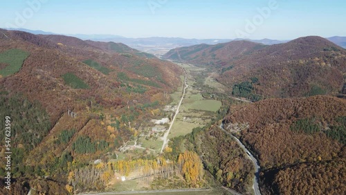 Aerial view of Balkan Mountains near Vitinya Pass, Sofia Region, Bulgaria
 photo