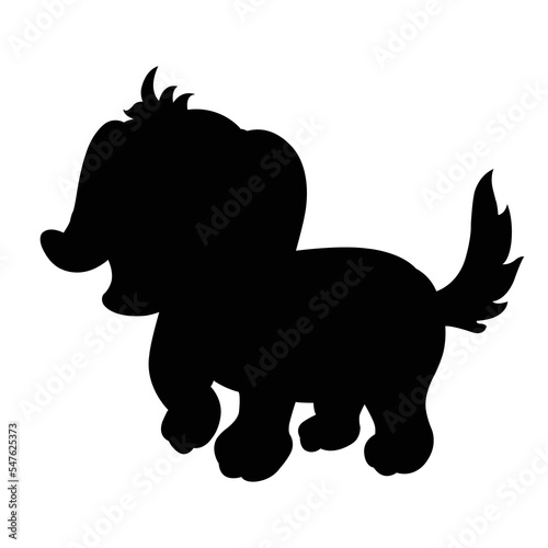 Dog silhouette vector isolated on white background animals silhouette set coloring book kids