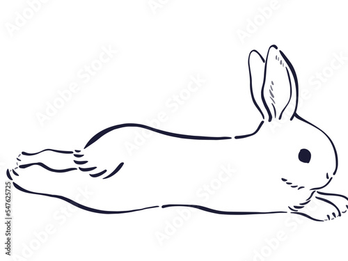 年賀状に使える筆タッチのうさぎのイラスト