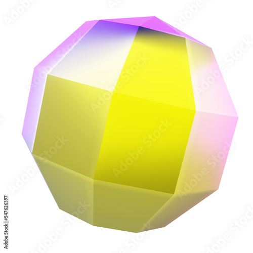 3d holographic colorful glass morphism sphere png element. Yellow color light effect.