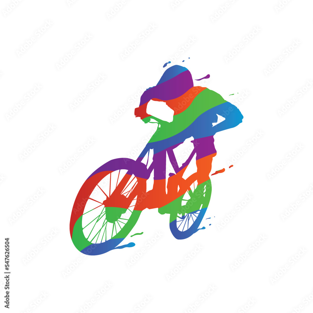 Obraz premium Colorful splash illustration downhill design vector