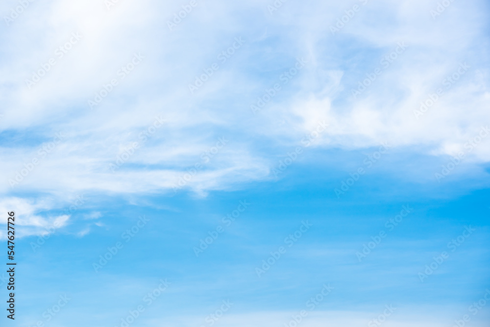 Blue sky and white clouds on daytime, beaufitul space view for design background or wallpaper