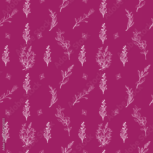 simple leaf pattern. leaf pattern with purple background. beautiful fabric. pattern design illustration. white leaves and purple background.