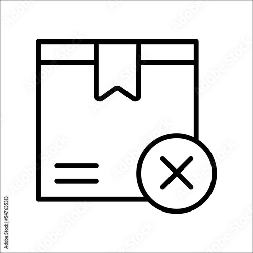 Order cancelled icon. Vector illustration for delivery service