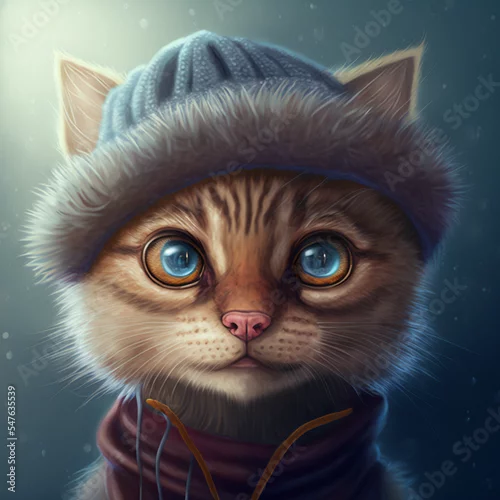 Fototapeta portrait of Tiny cute and adorable Beautiful Wildcat 
