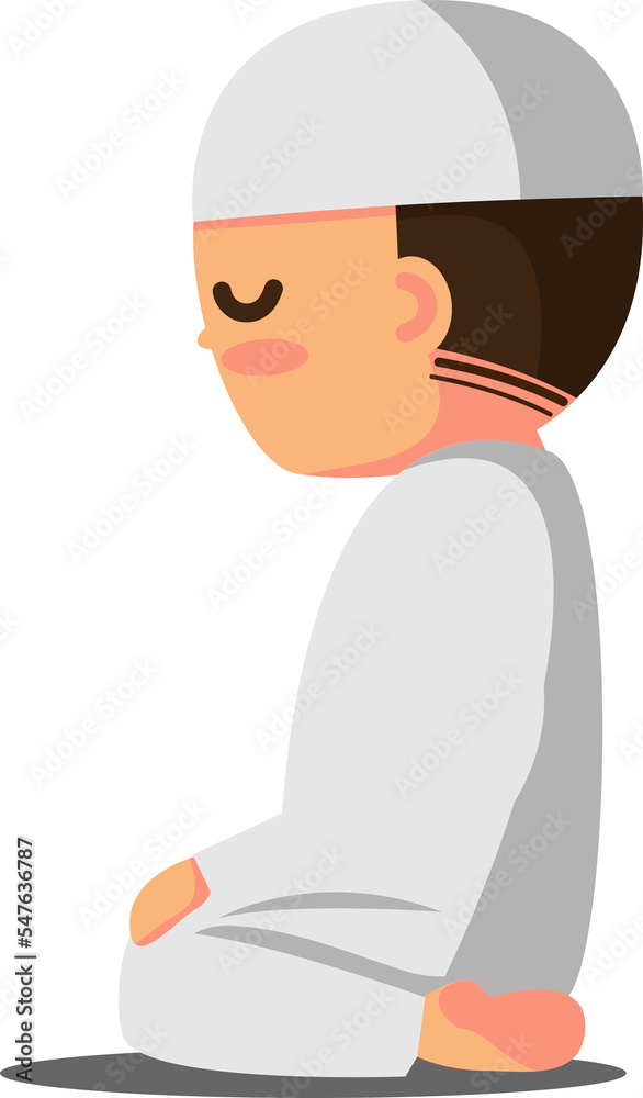 Muslim Prayer ,Vector illustration cartoon character.