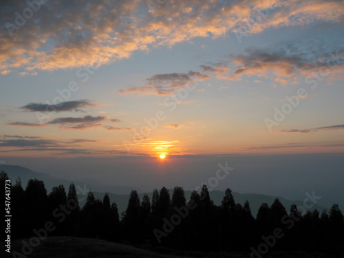 sunset in the mountains