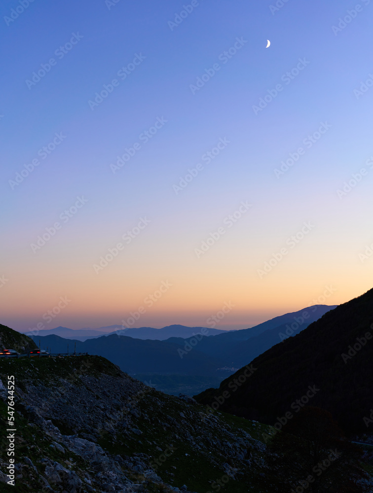 Sunset at Abruzzo, Lazio e Molise national park, Italy