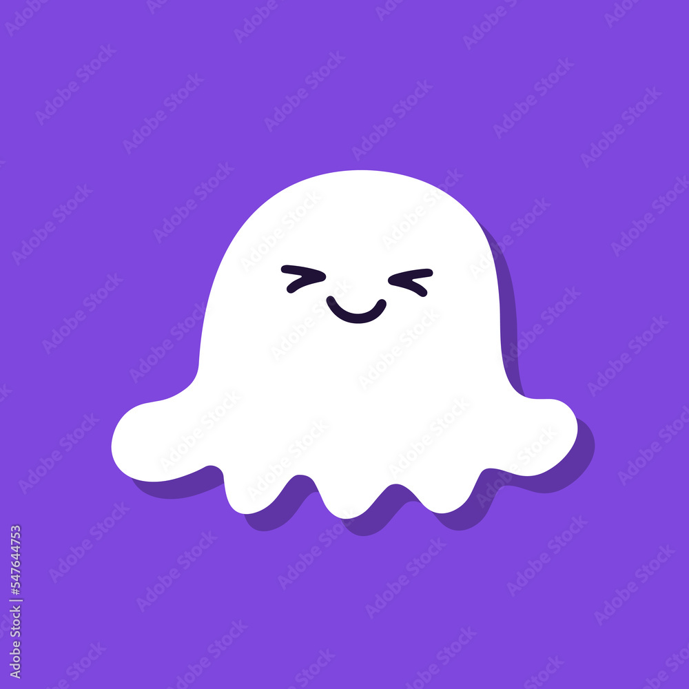 Cute cartoon ghost on purple background. Cute cartoon ghost on purple background.