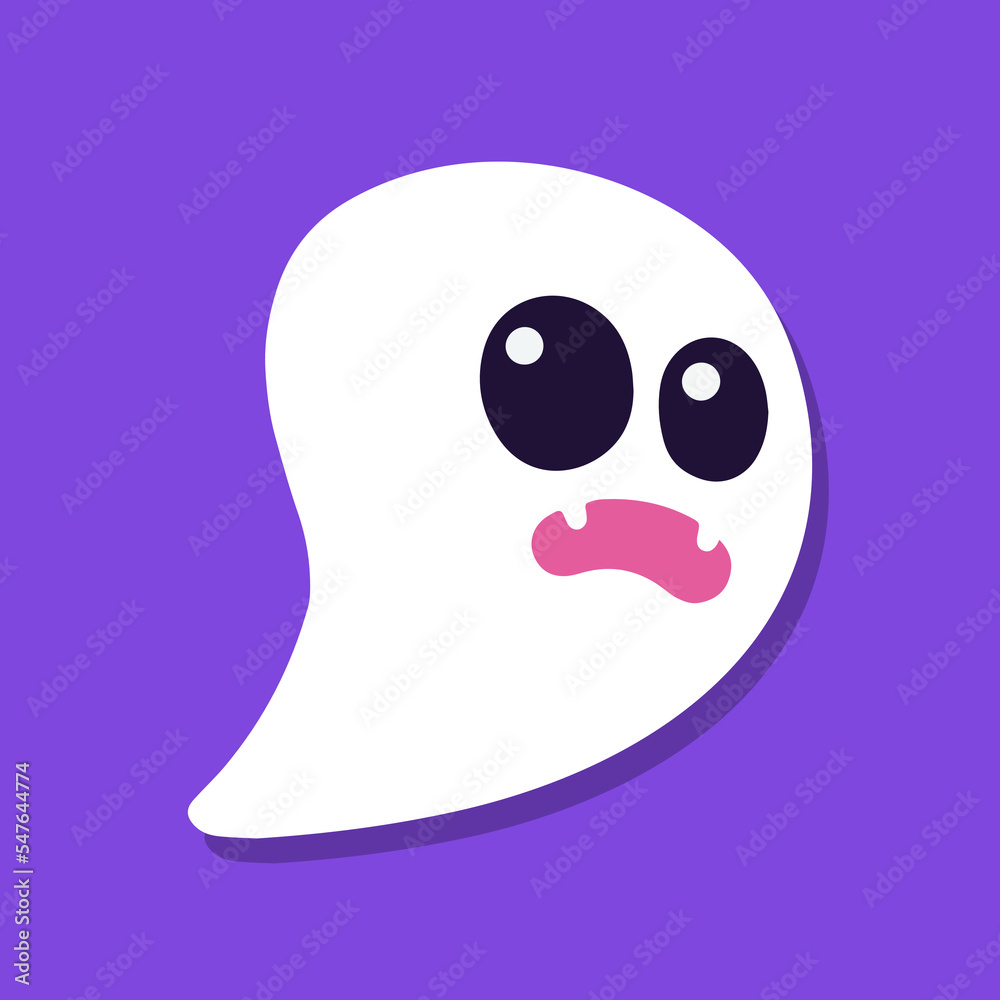 Cute cartoon ghost on purple background. Cute cartoon ghost on purple background.