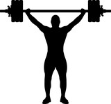 Weightlifting black silhouette illustration isolated	